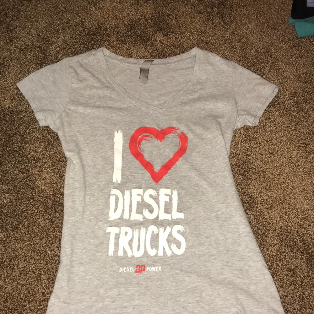 grey diesel truck short sleeve shirt